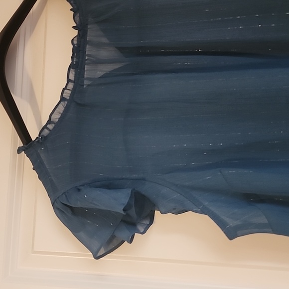 Torrid Sheer Cap Sleeve Top with Ruffle Detail (Torrid Size 0/Size 14) - Picture 2 of 8